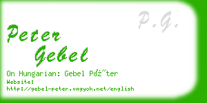 peter gebel business card